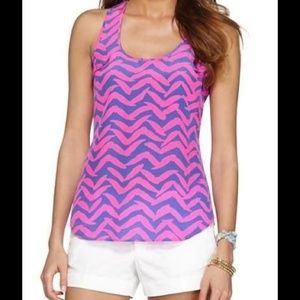 Lilly pultizer Alyssa Silk tank Racer Back XS